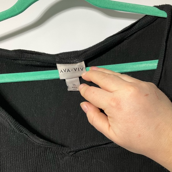 Ribbed - V-Neck Tee - Plus - Picture 3 of 9